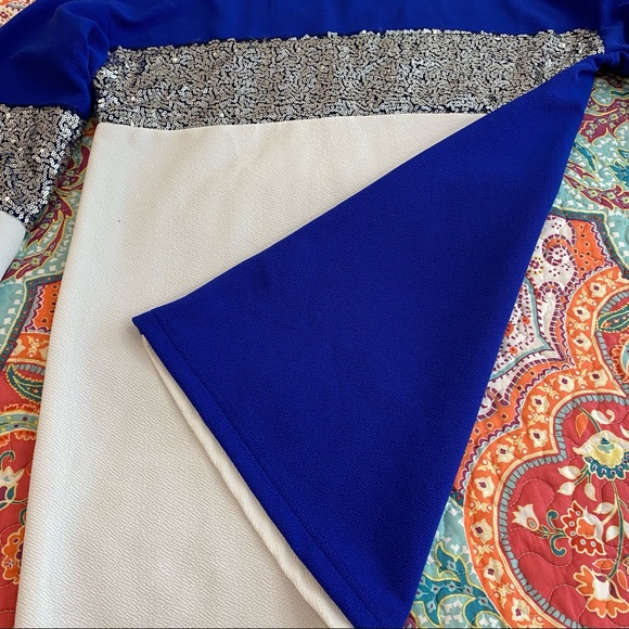 Shein contrast sequin panel colorblock longline pullover (XS) - Picture 4 of 7